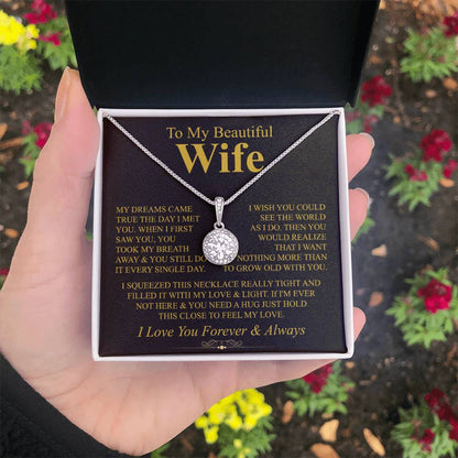 To My Wife Necklace - Husband to Wife Jewelry for Romantic Valentine’s Day, Birthday & Anniversary Gifts - Eternal Hope Necklace