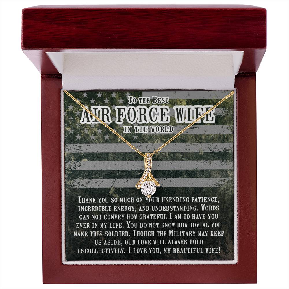 Birthday Gift for Air Force Wife from Husband - Emotional Jewelry for Anniversary & Valentine’s Day Too - Alluring Beauty Necklace