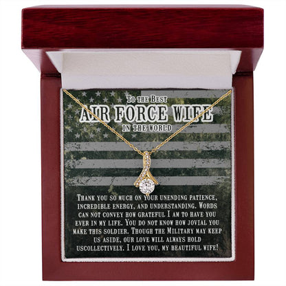 Birthday Gift for Air Force Wife from Husband - Emotional Jewelry for Anniversary & Valentine’s Day Too - Alluring Beauty Necklace