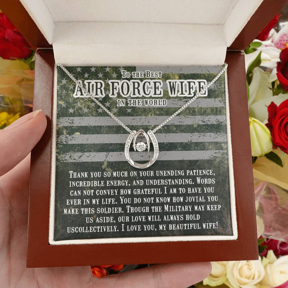 To My Air Force Wife Necklace - Sweet Love Gift from Husband - Lucky In Love Necklace