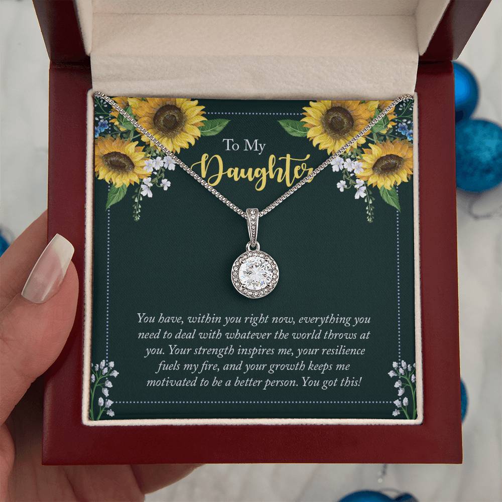 To My Daughter Necklace – Daughter Milestone Gift: Birthday Graduation – Eternal Hope Necklace