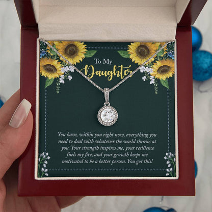 To My Daughter Necklace – Daughter Milestone Gift: Birthday Graduation – Eternal Hope Necklace