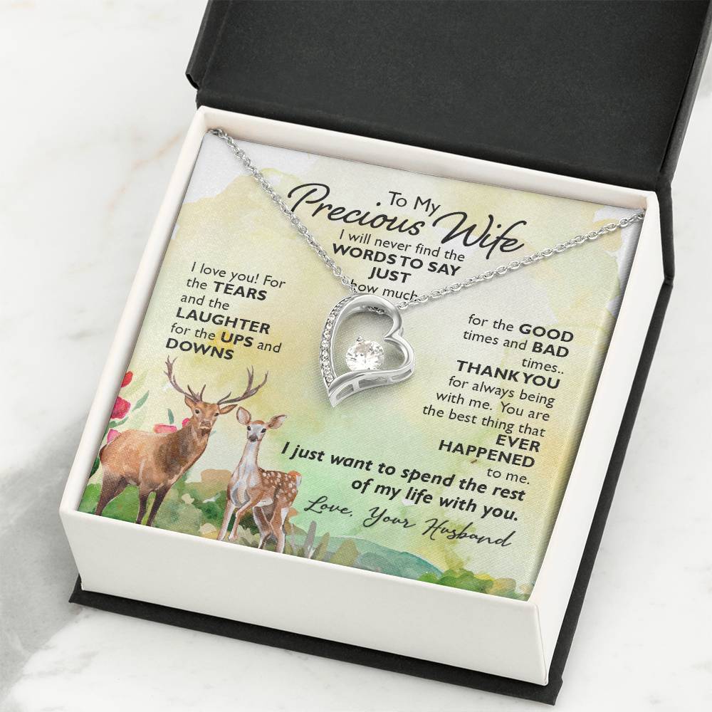 Holiday Gift for Wife - Romantic Jewelry from Husband for Christmas & Valentine’s Day - Forever Love Necklace