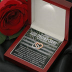 To My Air Force Wife Necklace - Jewelry Gift for Anniversary from Husband - Interlocking Hearts Necklace