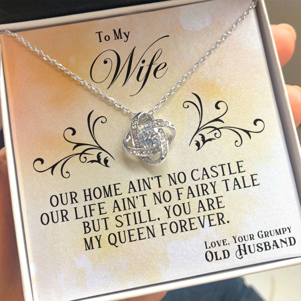 To My Wife Necklace - Heartwarming Gift from Husband for Birthday, Anniversary & Valentine’s Day - Love Knot Necklace