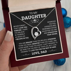 Heartfelt Jewelry Gift for Daughter, Heart-Shaped Necklace With Message, To My Daughter