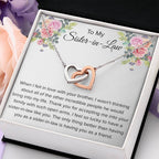 To My Sister In Law Necklace - Gift for Bonus Sister - Interlocking Hearts Necklace