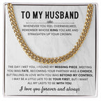 Wife to Husband Gift – Cuban Link Chain – Birthday & Anniversary Gift for Him