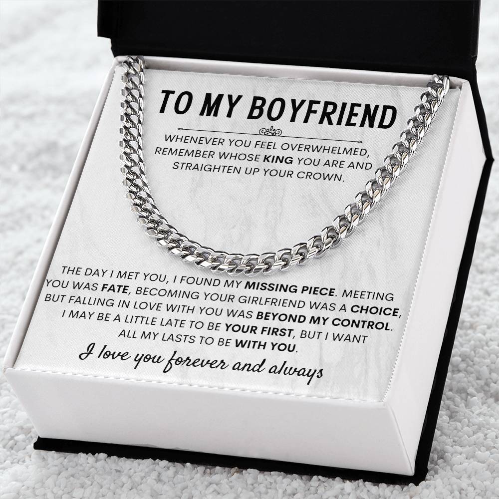 Girlfriend to Boyfriend Gift – Cuban Link Chain – Birthday & Anniversary Gift for Him