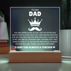 LED Acrylic Night Light For Dad, Father’s Day Gift, Birthday Keepsake, Sentimental Gift From Son Or Daughter, To My Dad