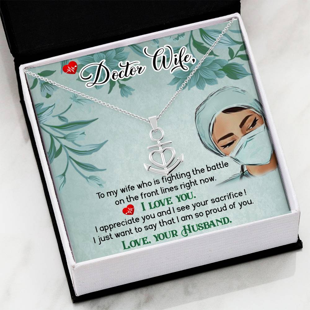 To My Doctor Wife Necklace Gift from Husband - Anchor Pendant Necklace