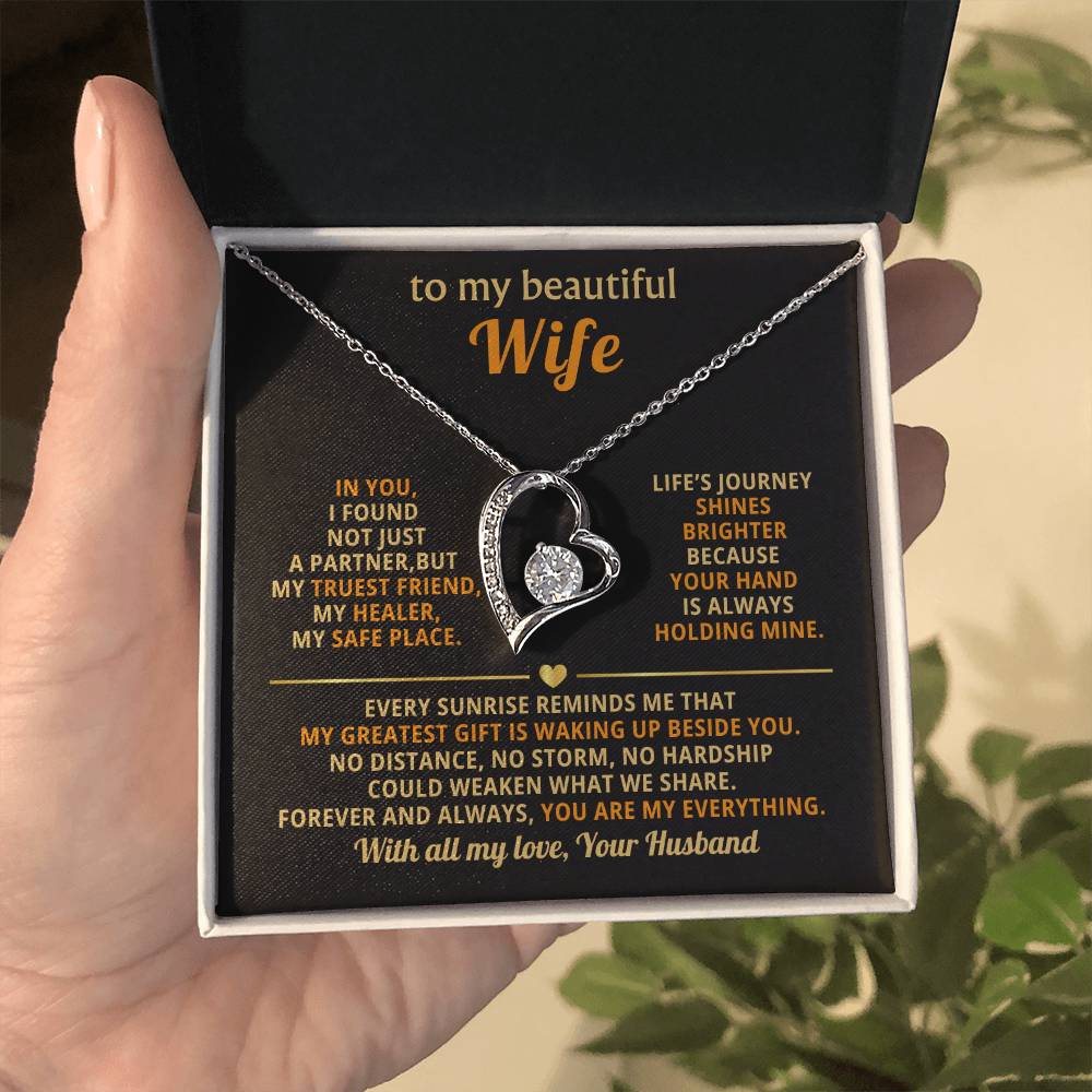 Thoughtful Gift for Wife - Emotional Jewelry from Husband for Anniversary, Birthday, Valentine’s Day & Holidays - Forever Love Necklace