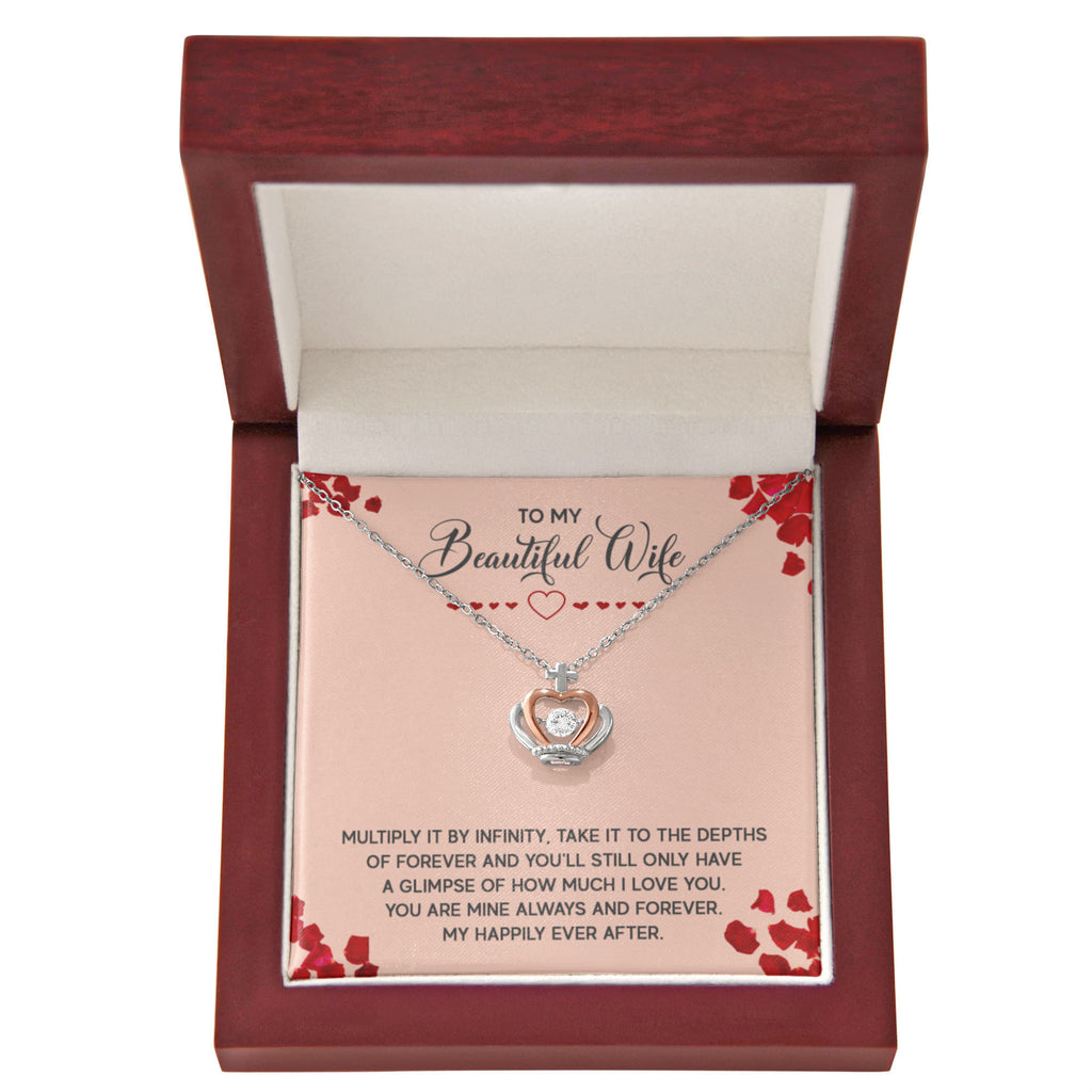 To My Wife Necklace - Emotional Love Gift from Husband for Birthday & Valentine’s Day - Crown Pendant Necklace