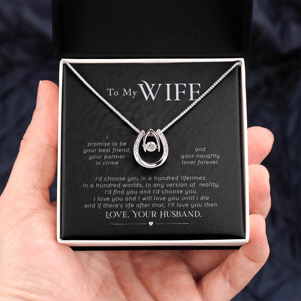 Sweet Gift for Wife from Husband - Romantic Jewelry for Everyday Love - Lucky In Love Necklace