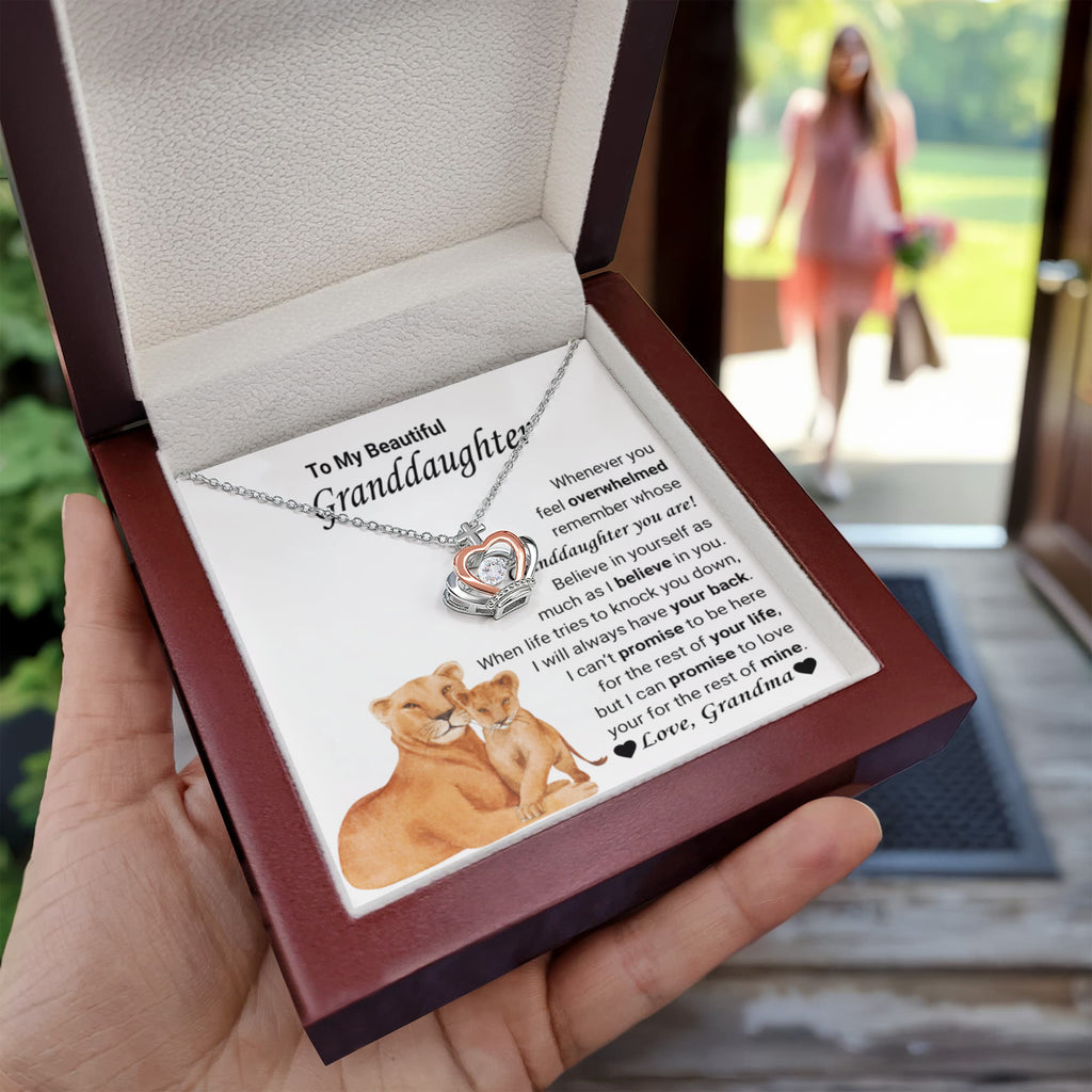 To My Granddaughter Necklace – Grandma Gift for Granddaughter Birthday Graduation – Crown Pendant Necklace