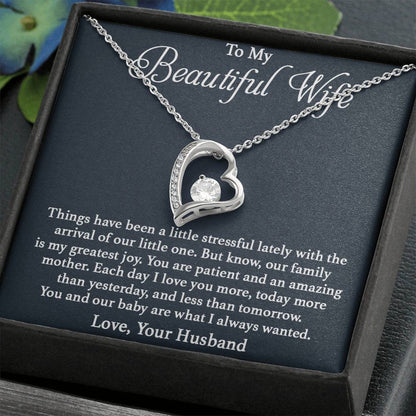 To My Beautiful Wife Necklace - Romantic Gift For Wives - Perfect For Anniversaries, Birthdays Or Special Occasions - Gifts For Her - Forever Love Necklace