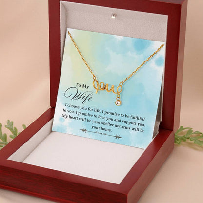 Romantic Love Gift for Wife - Heartfelt Jewelry from Husband - Scripted Love Necklace