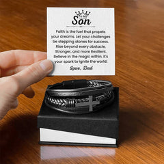 Inspiring Bracelet for Son, Thoughtful Gift with Encouragement Card, To My Son