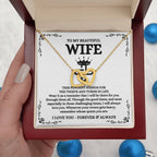 To My Wife Necklace - Emotional Valentine’s Day Gift from Husband - Interlocking Hearts Necklace