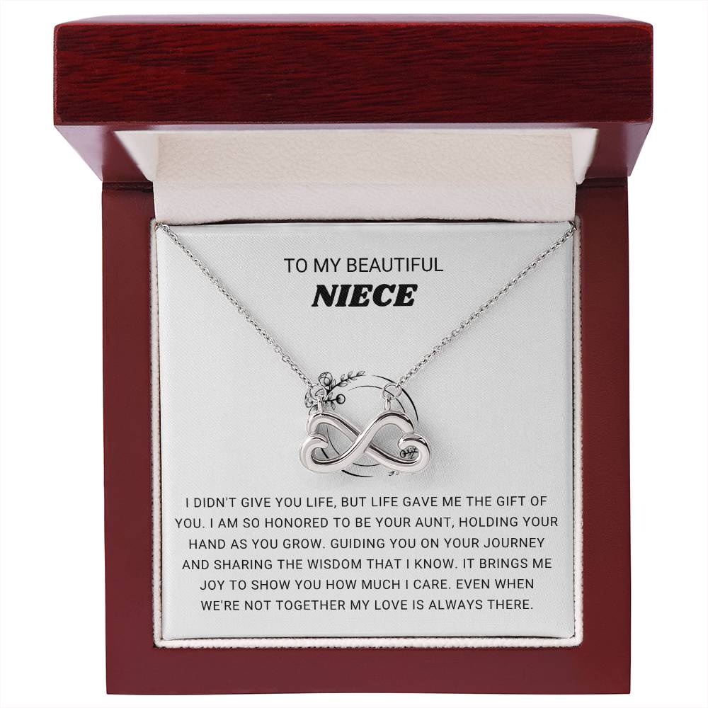 To My Beautiful Niece - I am so honored to be you aunt - Gift for Niece from Aunt - Endless Love Necklace