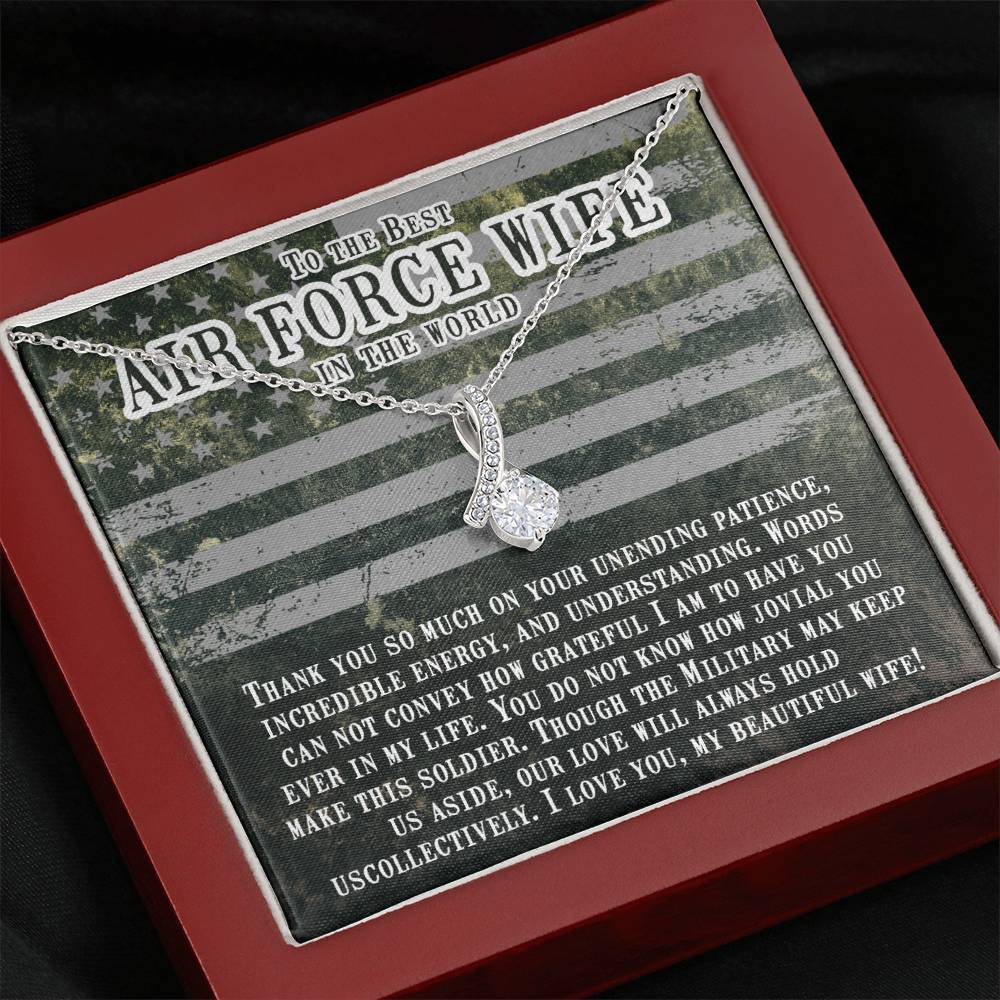 Birthday Gift for Air Force Wife from Husband - Emotional Jewelry for Anniversary & Valentine’s Day Too - Alluring Beauty Necklace