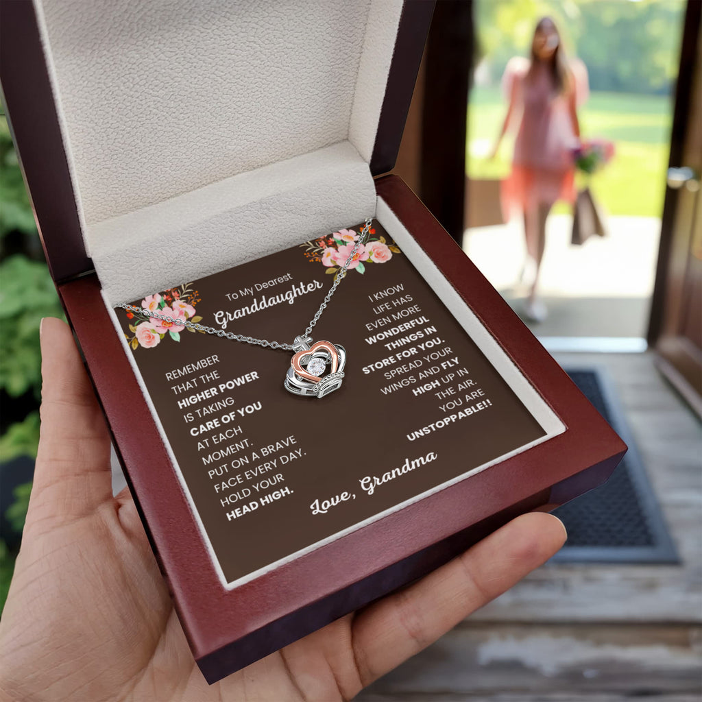 To My Granddaughter Necklace – Grandma’s Birthday Graduation Gift for Granddaughter – Crown Pendant Necklace