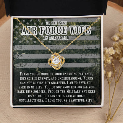 To The Best Air Force Wife In The World - Heartfelt Jewelry from Husband - Love Knot Necklace
