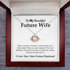 Future Wife Jewelry Gift - Long Lasting Romantic Necklace for Celebrating Love & Upcoming Marriage - Crown Pendant Necklace
