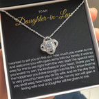 To My Daughter In Law - Love Knot Necklace - Gift for Daughter in Law
