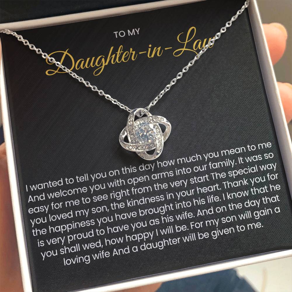 To My Daughter In Law - Love Knot Necklace - Gift for Daughter in Law