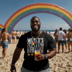World’s Okayest Brother T-Shirt – Funny 3-Star Graphic Tee