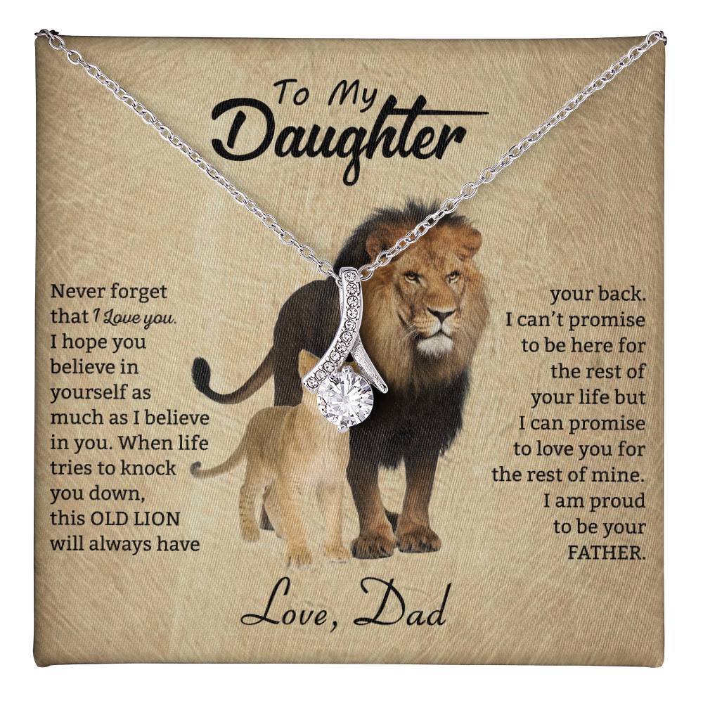 To My Daughter Necklace - Loving Gift for Daughter from Dad for Christmas, Proud Achievements & Special Days - Alluring Beauty Necklace