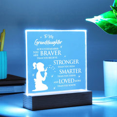 Cherished Granddaughter Gift, Elegant Square Acrylic Plaque, Square Acrylic Plaque for Granddaughter, To My Granddaughter