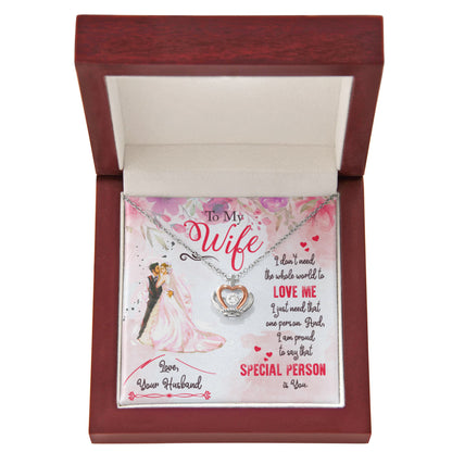 Romantic Jewelry Gift for Wife - Perfect From Husband for Birthday, Anniversary & Valentine’s Day - Crown Pendant Necklace