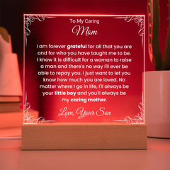 Acrylic Plaque for Mom, Loving Gift from Son, Mother’s Day Present, Birthday Keepsake