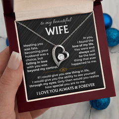 Luxury Wife Necklace Gift, Anniversary, Valentine’s & Birthday Jewelry, To My Beautiful Wife