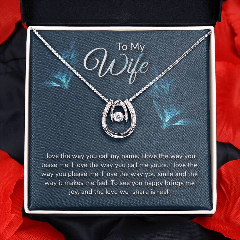 Surprise Gift for Wife - Meaningful Jewelry from Husband for Christmas, Anniversary & Valentine’s Day - Lucky In Love Necklace