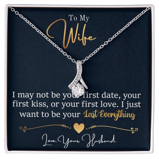 To My Wife Necklace - Perfect Romantic Surprise from Husband for Anniversary, Birthday & Valentine’s Day - Alluring Beauty Necklace