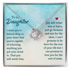 To My Daughter Necklace – Daughter Birthday Graduation Celebration Gift – Love Knot Necklace
