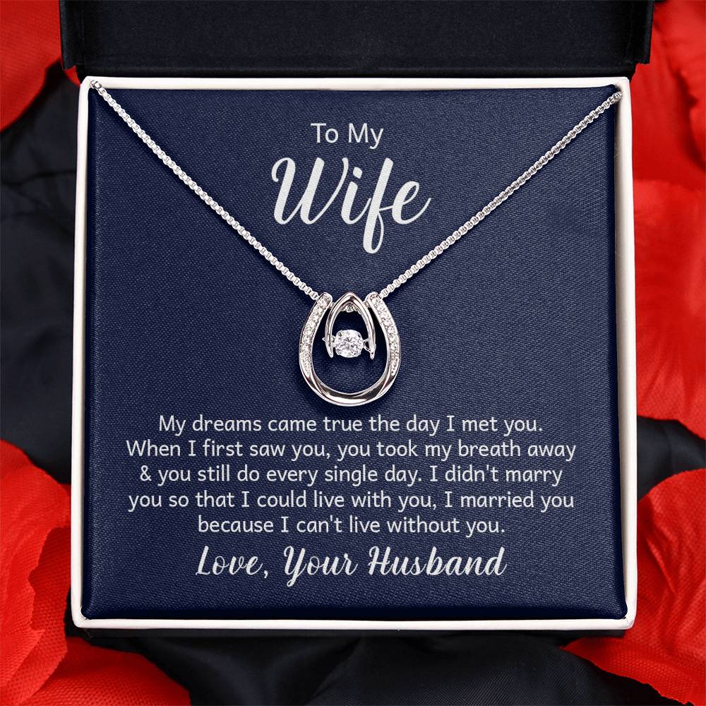 To My Wife Necklace - Romantic Husband to Wife Jewelry for Birthday, Valentine’s Day & Special Celebrations - Lucky In Love Necklace