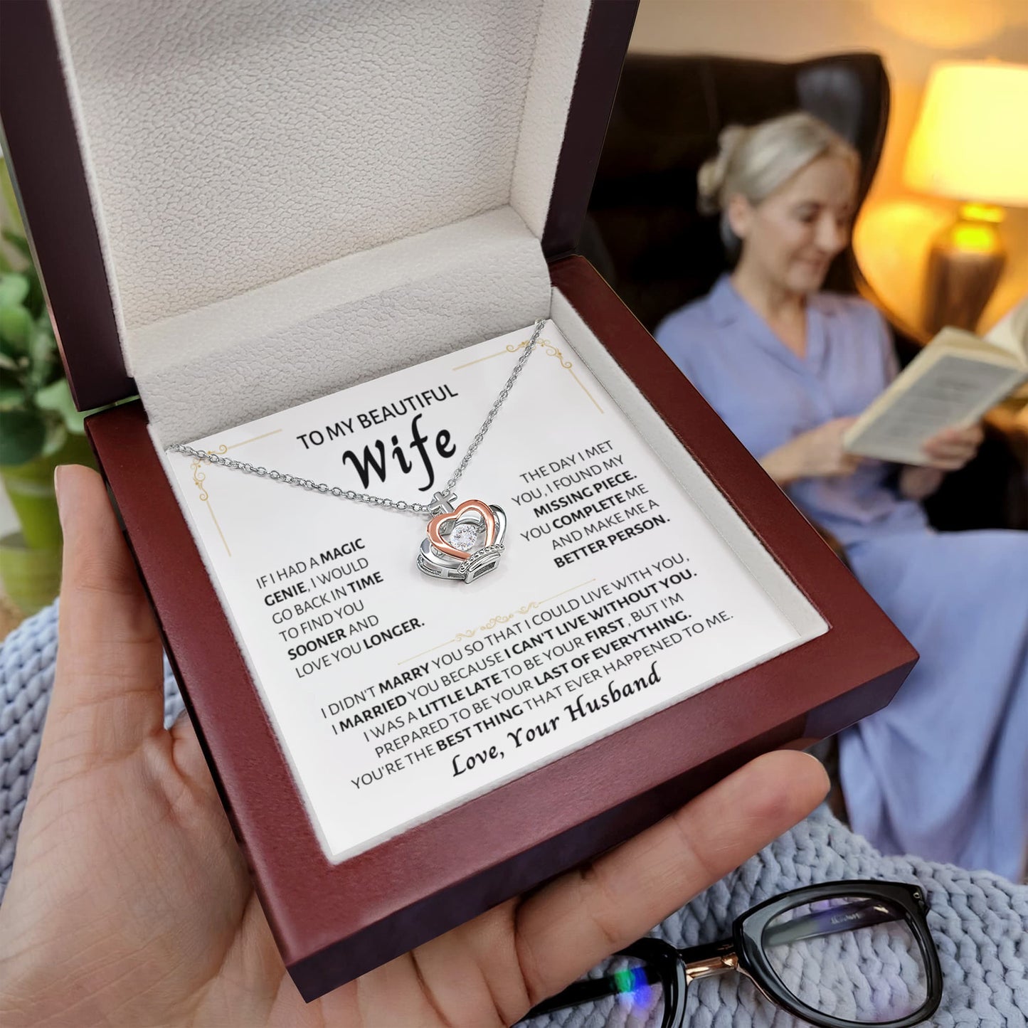 Meaningful Wife Jewelry from Husband - Romantic Gift for Birthday, Christmas, Anniversary & Valentine’s Day - Crown Pendant Necklace