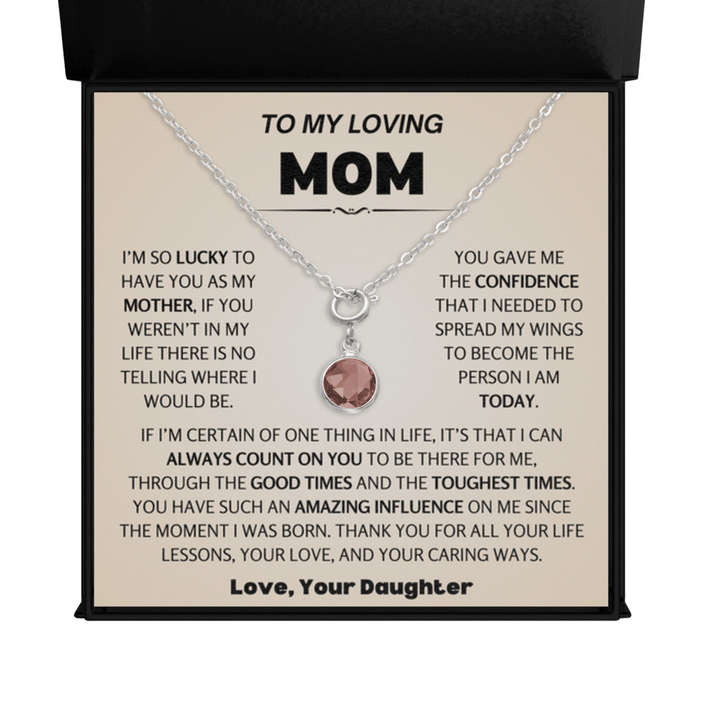 January Birthstone Necklace for Mom from Daughter