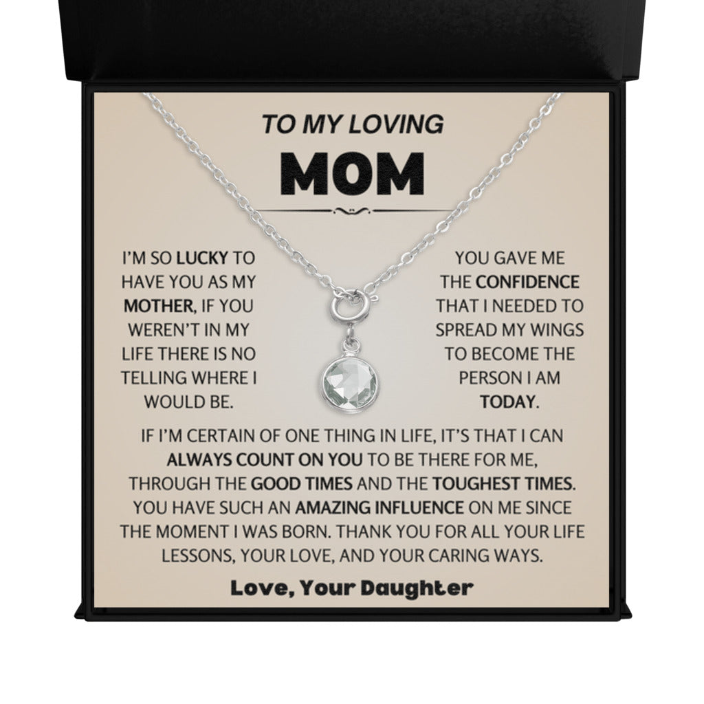 April Birthstone Necklace for Mom from Daughter