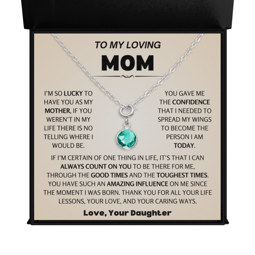 May Birthstone Necklace for Mom from Daughter