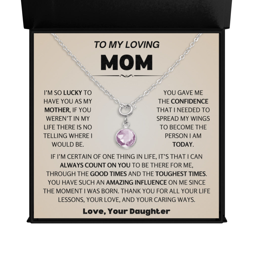 June Birthstone Necklace for Mom from Daughter