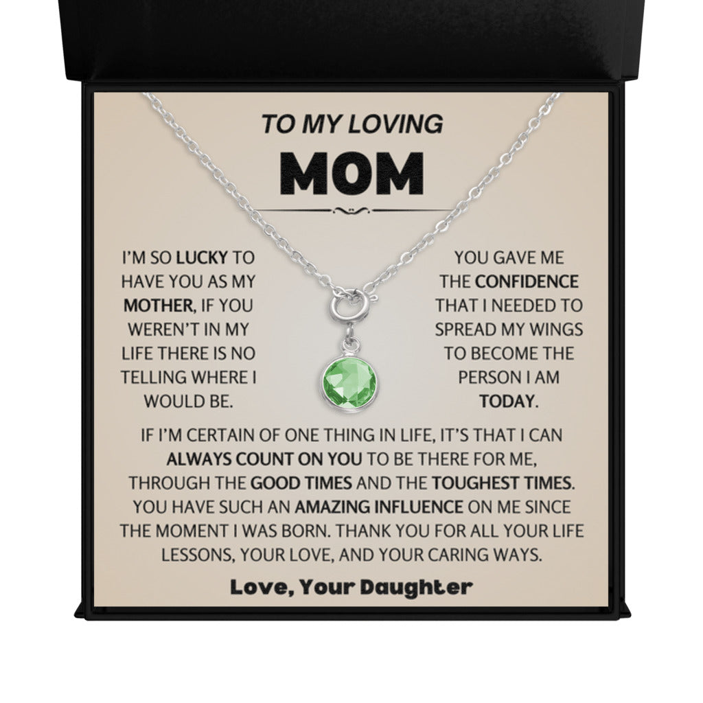 August Birthstone Necklace for Mom from Daughter
