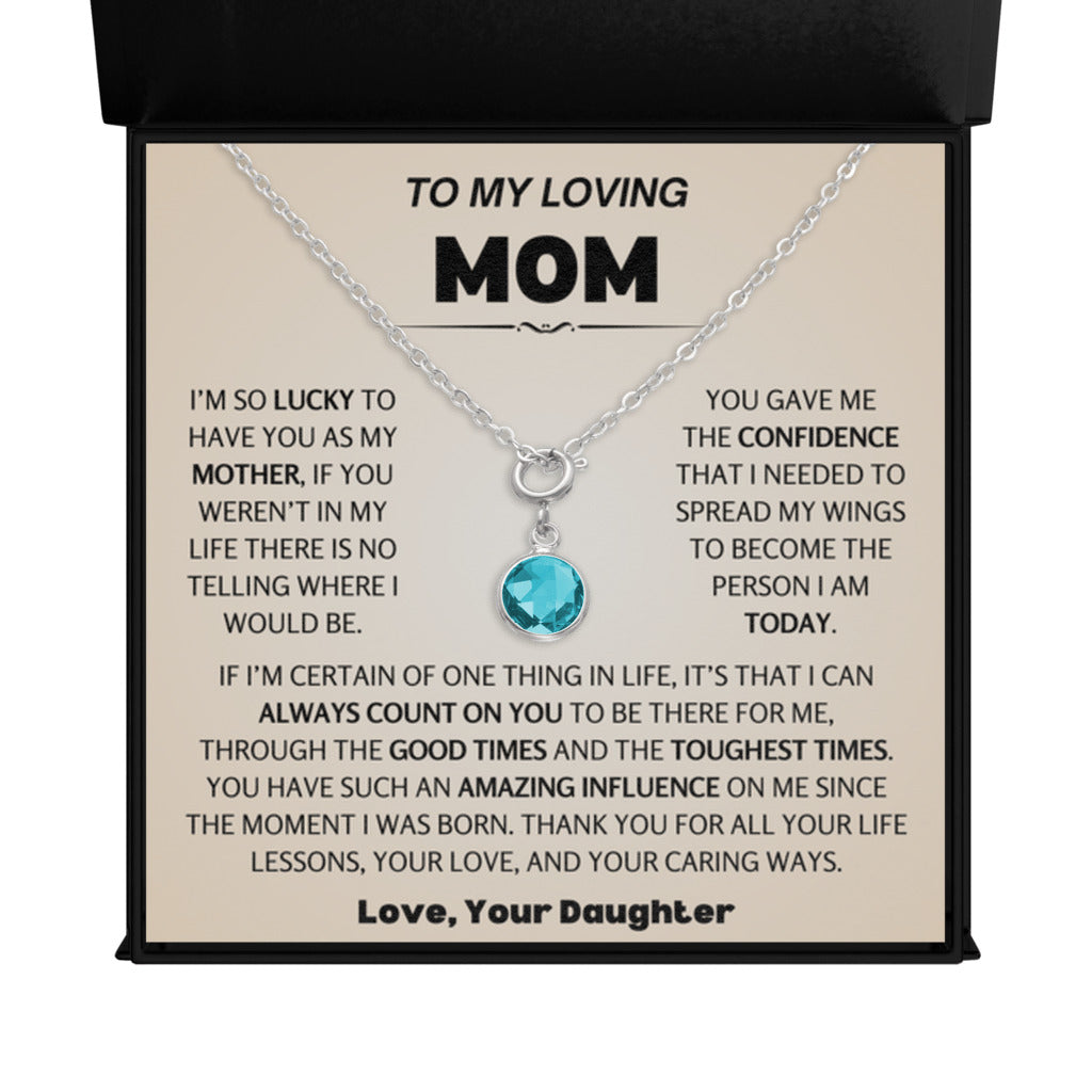 December Birthstone Necklace for Mom from Daughter