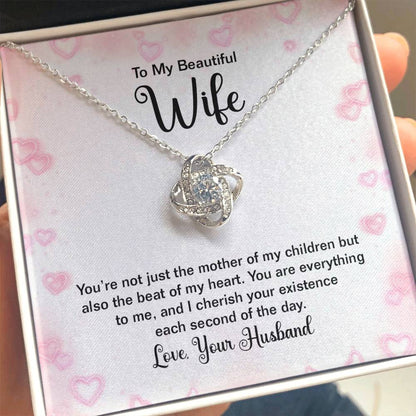 Sentimental Gift for Wife - Emotional Husband-to-Wife Jewelry for Birthday, Christmas & Valentine’s Day - Love Knot Necklace