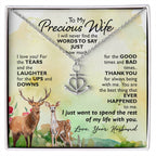 To My Wife Necklace - Loving Gift from Husband, Sentimental Jewelry for Christmas, Valentine’s Day & Birthday Celebrations - Anchor Pendant Necklace