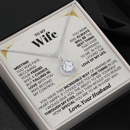 To My Wife Necklace - Emotional Jewelry for Wife from Husband to Celebrate Love on Valentine’s Day & Beyond - Eternal Hope Necklace